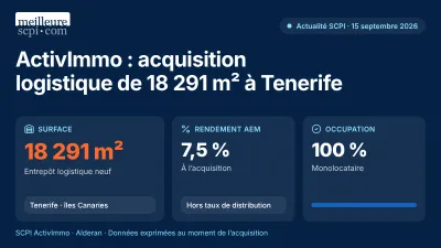 ActivImmo : acquisition logistique de 18 291 m² à Tenerife