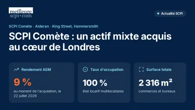 SCPI Comète : un actif mixte acquis au cœur de Londres